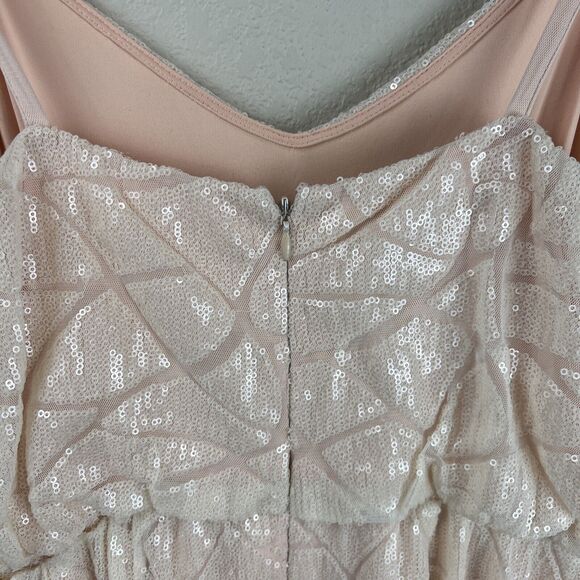 Slate And Willow Dress Women 4 Pink‎ Maxi Sequins Classic Wedding Guest Spring - Picture 9 of 12